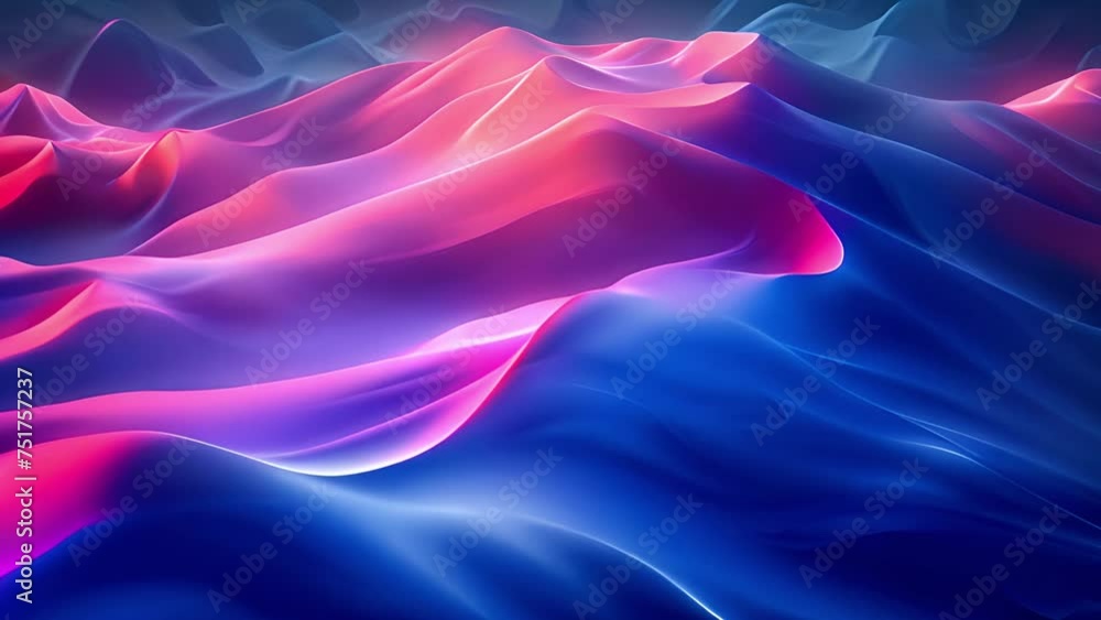 Poster cinematic allure with abstract motion forms creating dynamic backdrop.