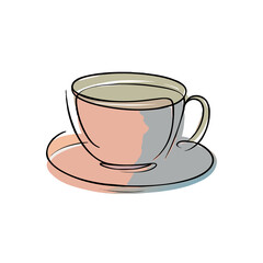 beautiful minimalist pastel cup graphics with