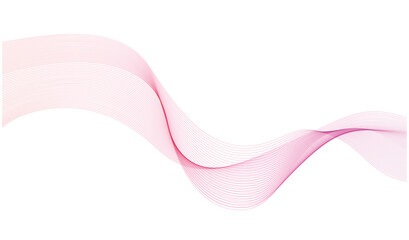 Abstract pink purple waves on white transparent background. Simple wavy lines pattern.Modern banner template with space for text. Suit for brochure,cover,poster,flyer,website