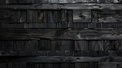 Black wood wall texture for background