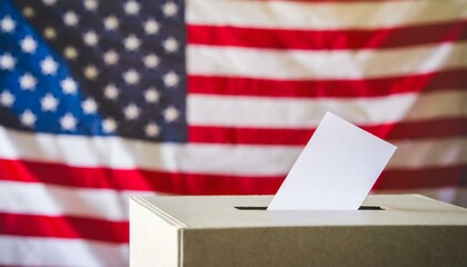 ballot box on American flag background