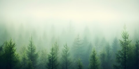 Misty Pine Forest: A Cloak of Mystery. Concept Nature, Forest, Mist, Mystery, Photography