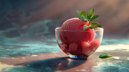 refreshing watermelon sorbet