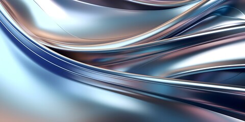 Chrome Waves: An Abstract and Flowing Metal Form. Concept Abstract Art, Metal Sculpture, Contemporary Design