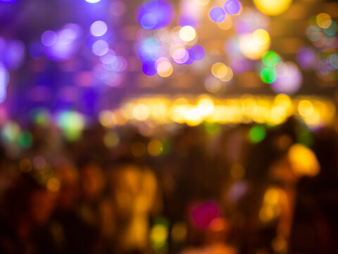 Abstract unfocused party lights. Night lights, club mood