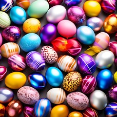 Fototapeta na wymiar Eggtopia: Sparkling Easter Egg Bonanza