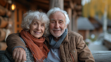 portrait of happy grandparents