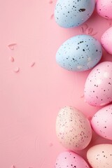 Obraz na płótnie Canvas easter eggs happy easter pink background Generative AI