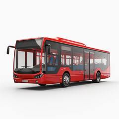 Obraz na płótnie Canvas Modern Red City Bus with Sleek Design