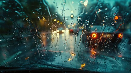 weather driving rain - obrazy, fototapety, plakaty