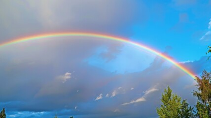 Rainbow and sky background
