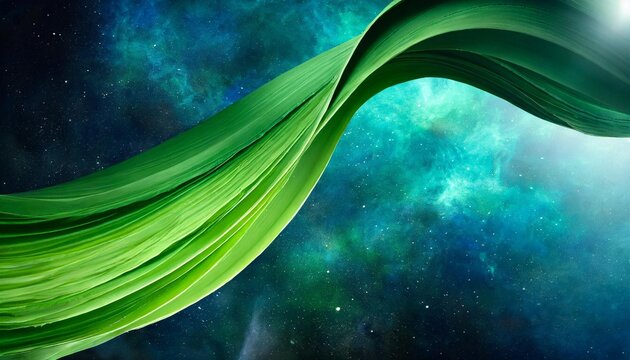 Abstract Modern Green Blue Background Cosmic Space Modern Design