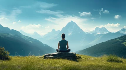 Gordijnen peaceful yoga zen background © vectorwin