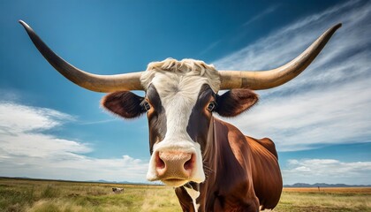 texas longhorn cattle head icon vector illustration - obrazy, fototapety, plakaty