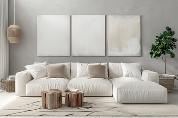 a minimalist living room 3d mock