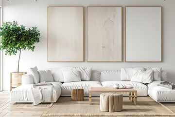 a minimalist living room 3d mock