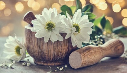 blooming white flowers with stamen and pestle romantic bouquet on light bokeh background macro vintage effect - obrazy, fototapety, plakaty