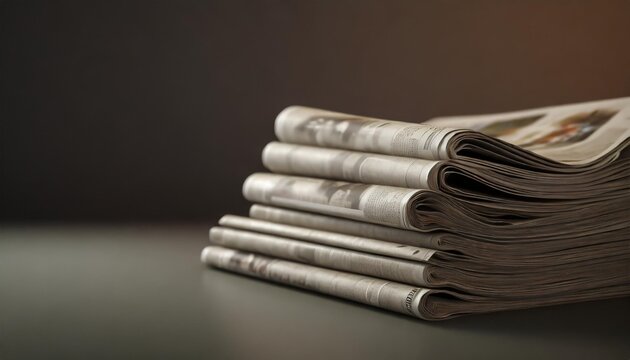 stack of newspaper with copy space