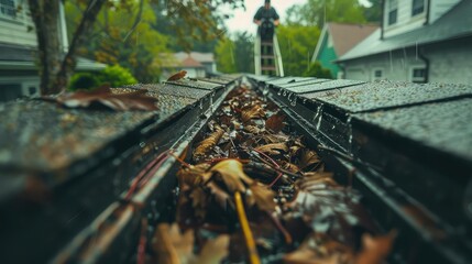 downspout rain gutter cleaning