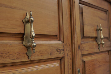 Antique wood door with details
