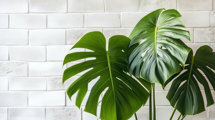 tropical monstera leaves background
