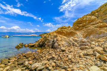 Sandy beaches on the island of Rab in Croatia
