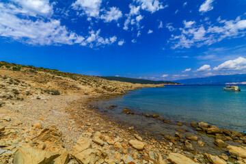 Fototapeta na wymiar Sandy beaches on the island of Rab in Croatia