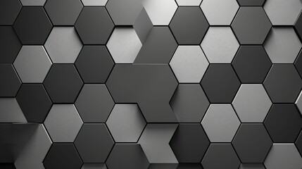 abstract gray hexagon background - obrazy, fototapety, plakaty