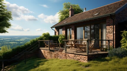 Fototapeta premium charming terrace cottage building