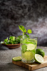 Mojito. Drink made with lemon, mint and rum.