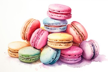 Obraz premium Colorful Macaroons Stacked Together
