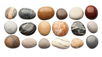 Fototapeta na wymiar Group of Stone Isolated on Transparent Background, (PNG).