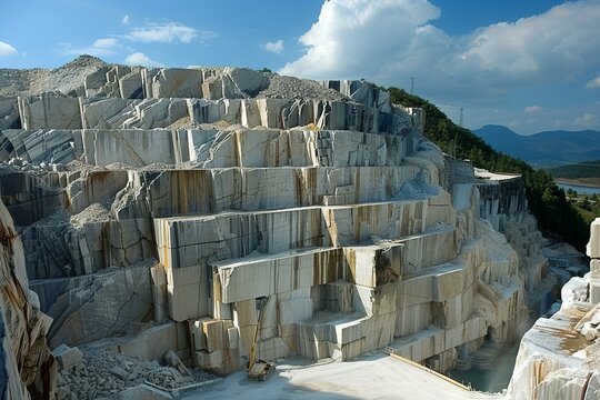 granite mining in a quarry