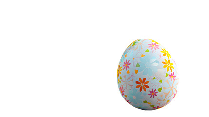Fototapeta na wymiar Easter Egg Decorated With Painted Flowers