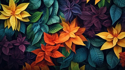 greenery floral leaves background