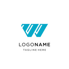 Obraz premium W letter monogram, easy editable logo design icon eps 10