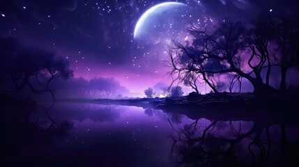 Obraz na płótnie Canvas stars night violet background