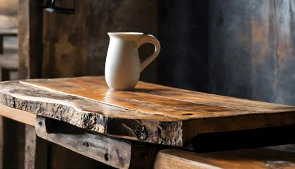 Rolgordijnen Wooden table with blurred background for product presentation. © Jérôme