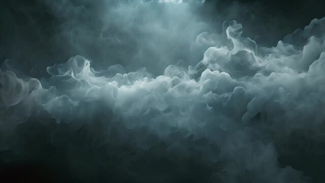 Dark backdrop showcases swirling smoke abstract.