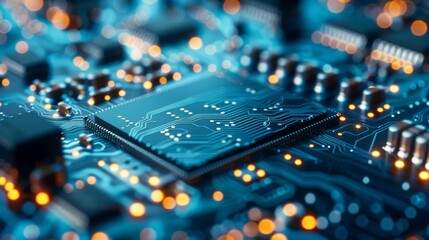 Close Up of Computer Circuit Board