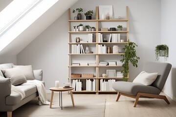 Nordic Style Minimalist Apartment: Functional Furniture & Elegant Shelving Unit