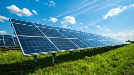 Solar Panels in Green Field