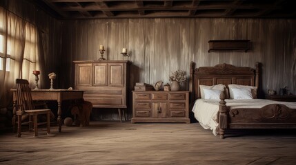 Obraz na płótnie Canvas cozy wooden blurred room