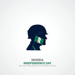 nigeria independence day. nigeria independence day creative ads design. social media post, vector, 3D illustration.
