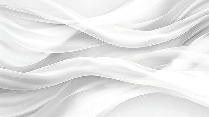 Abstract background with wavy folded surface in white colors, Close-up of rippled white silk fabric lines, Elegant white background with drapery fabric. 3d rendering, 3d illustration