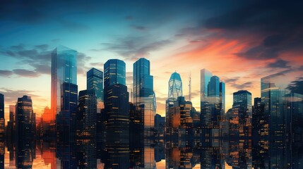 Fototapeta premium city tower skyscraper building