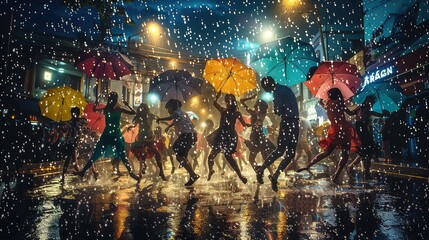 Obraz premium splashg dancing in the rain