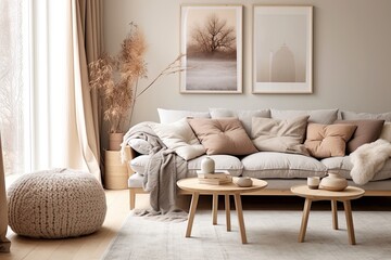 Chic Scandinavian Living Room: Neutral Color Palettes, Minimalist Furniture, Soft Textiles