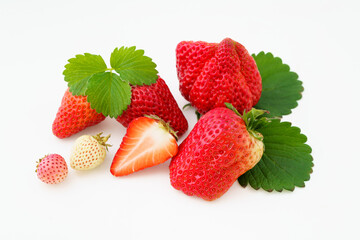 Fresh strawberries on monochrome background
