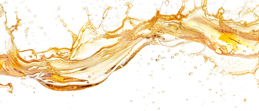 A golden beer splashing.